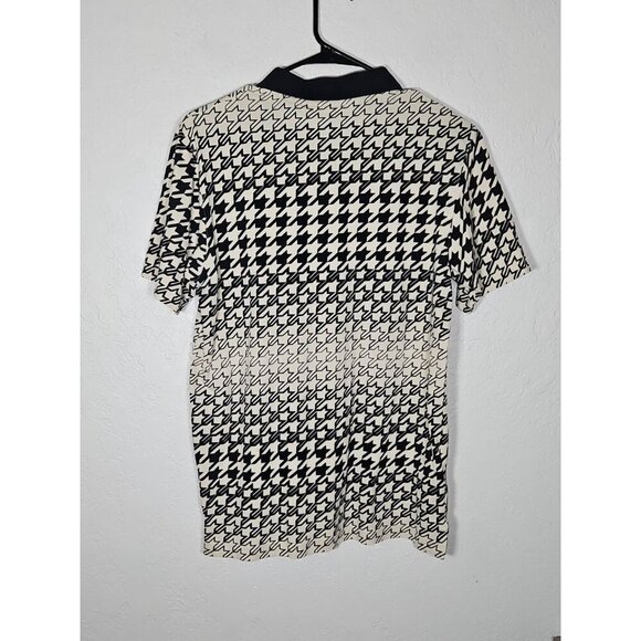 Ted Baker Gaelic Cotton Gradient Houndstooth Print Regular Fit Polo Shirt Size 2 - Picture 6 of 7
